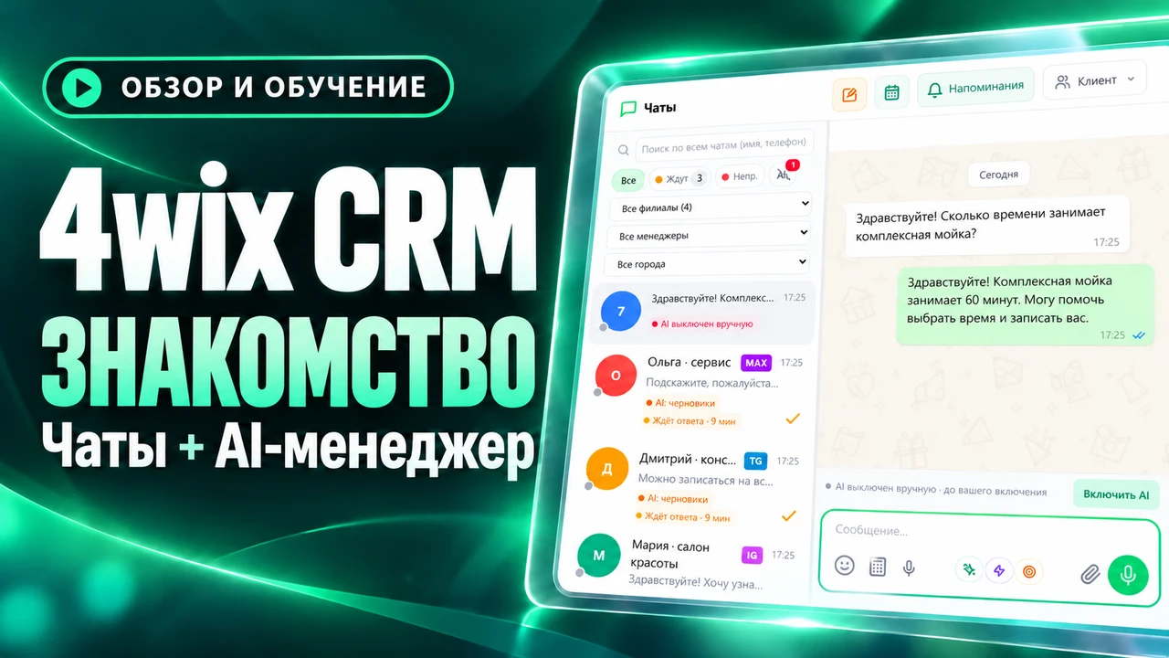 Обзор 4wix CRM: чаты и AI-менеджер